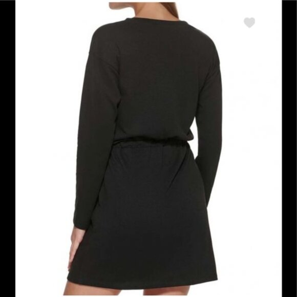 DKNY NEW Tag Sport Waist Drawstring Dress Tunic French Terry Plus Size 3 X - Picture 5 of 14
